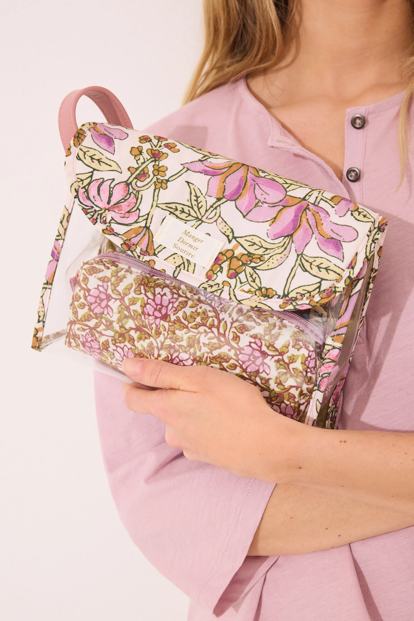 Pack of 3 padded flower toiletry bags - Image 5