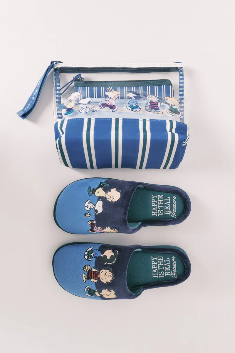 Pack of 3 Snoopy striped toiletry bags