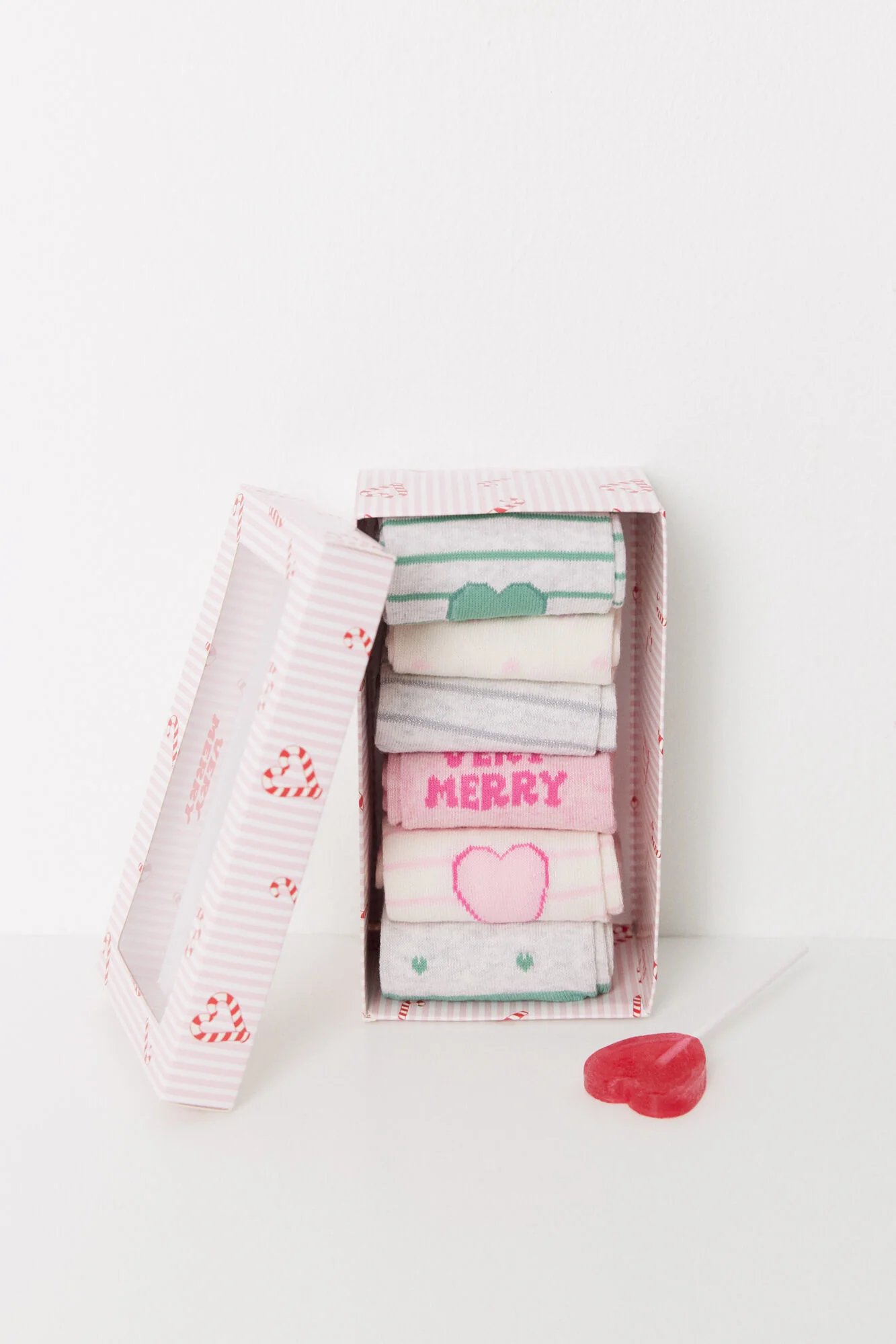 Pack of 6 high socks "Very Merry"