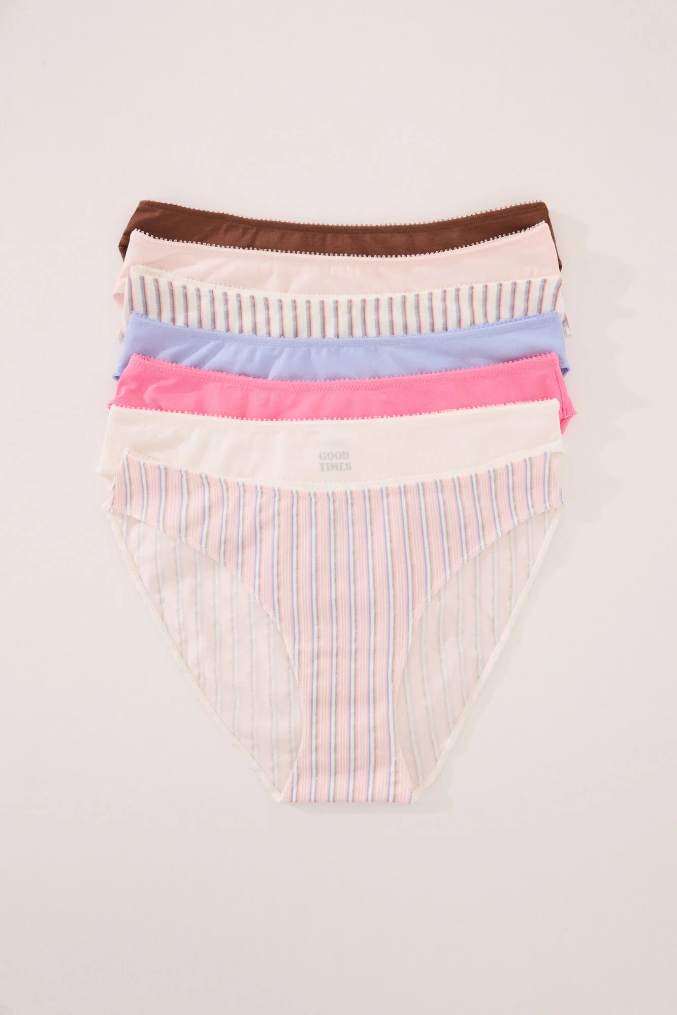 Pack of 7 classic cotton panties in multicoloured glitter