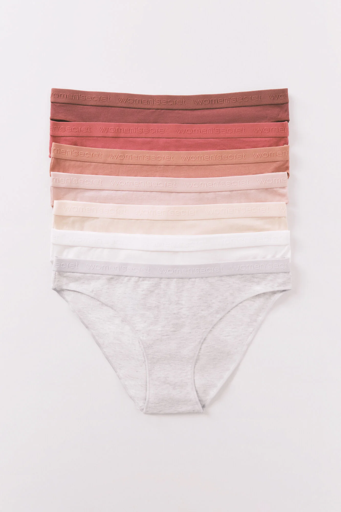Pack of 7 white print cotton thongs