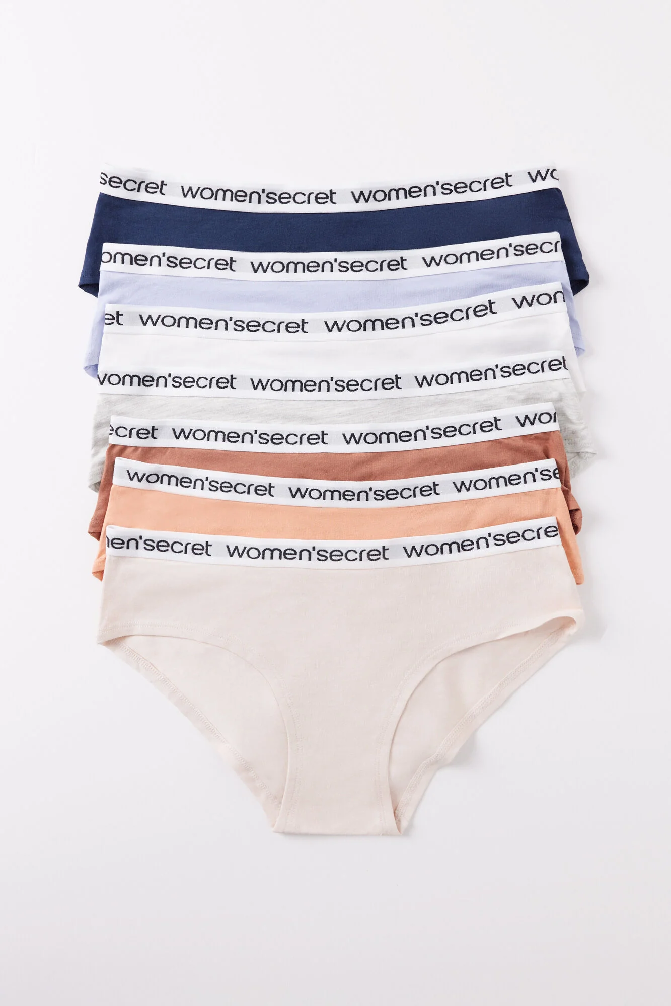 Pack of 7 wide cotton panties with logo