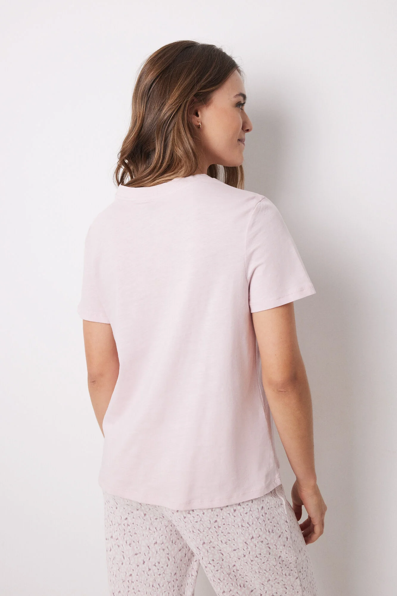 Pink 100% cotton short-sleeved T-shirt. - Image 2