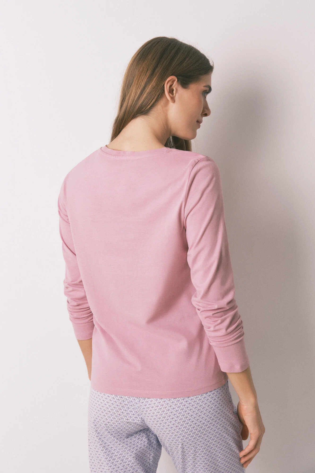 Pink brushed cotton short sleeve T-shirt - Image 2