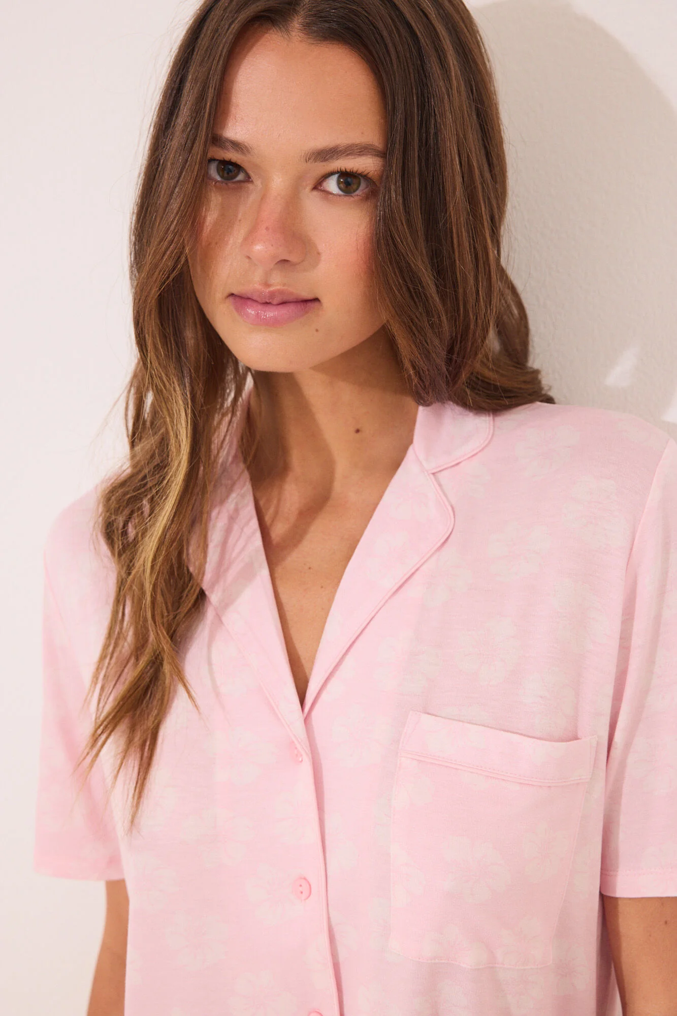 Pink Capri viscose classic pyjamas - Image 2