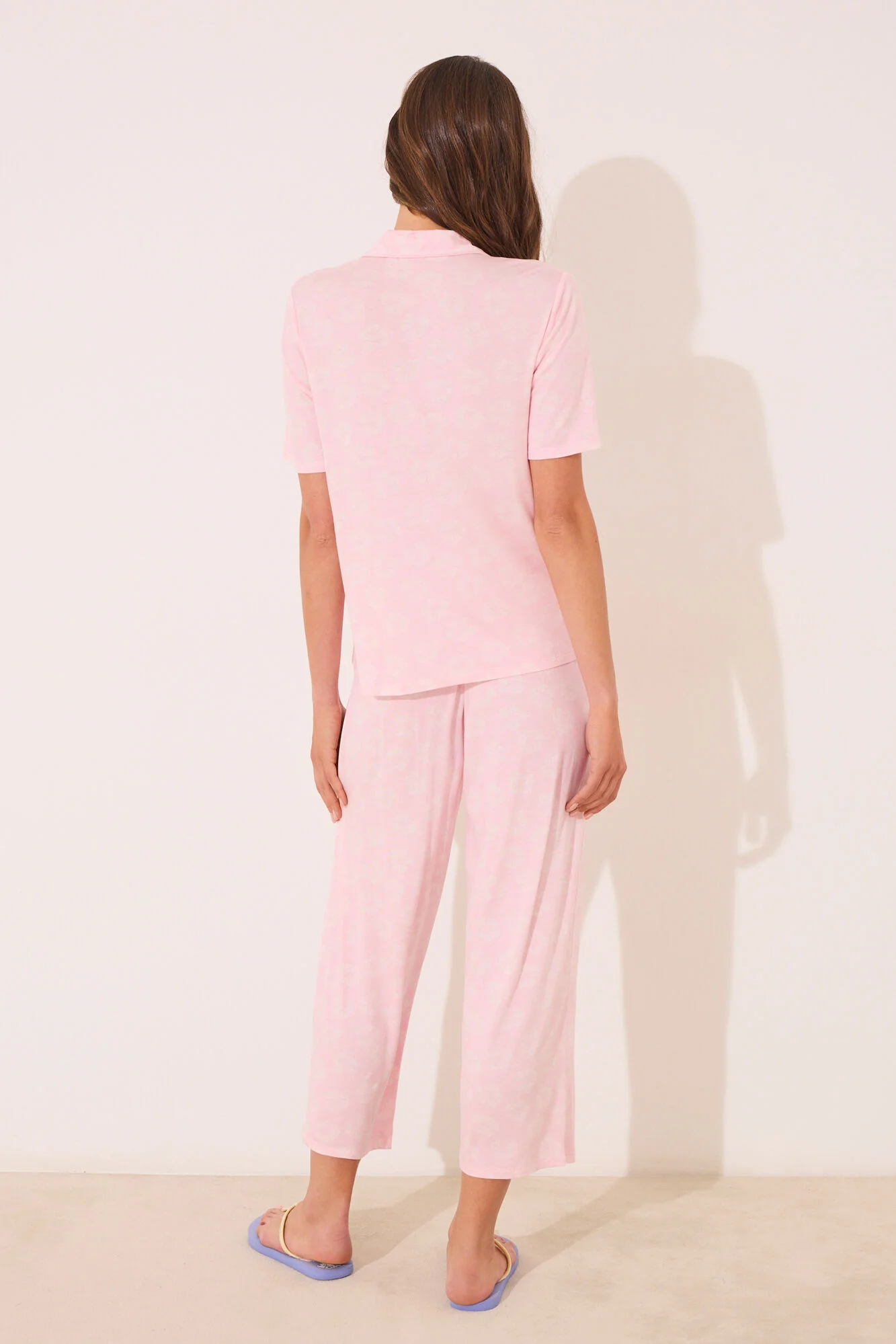 Pink Capri viscose classic pyjamas - Image 3