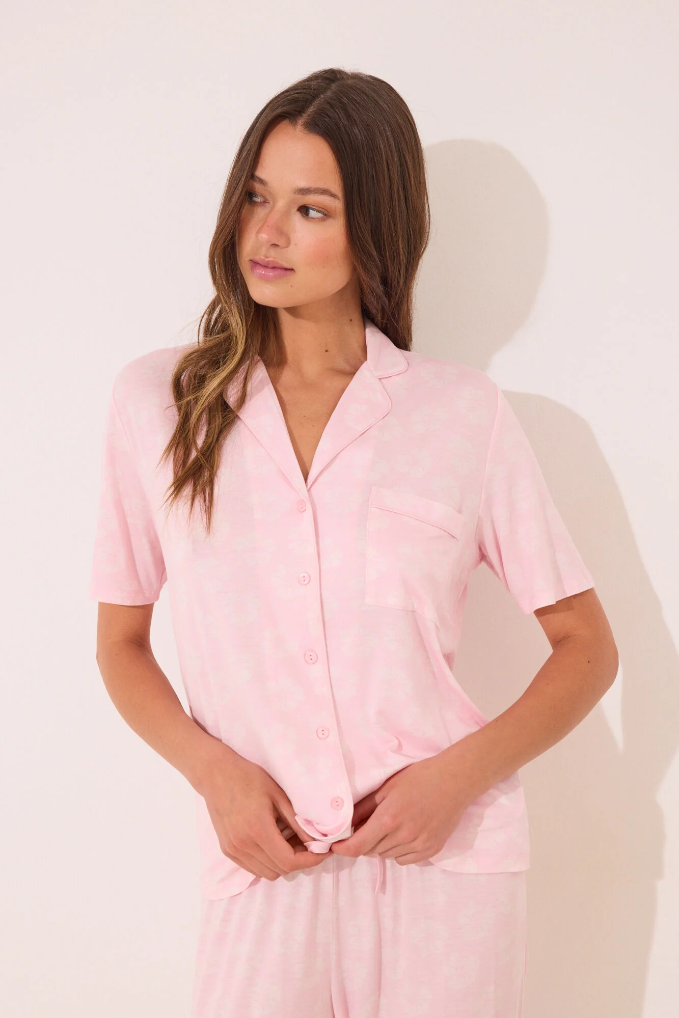 Pink Capri viscose classic pyjamas - Image 5