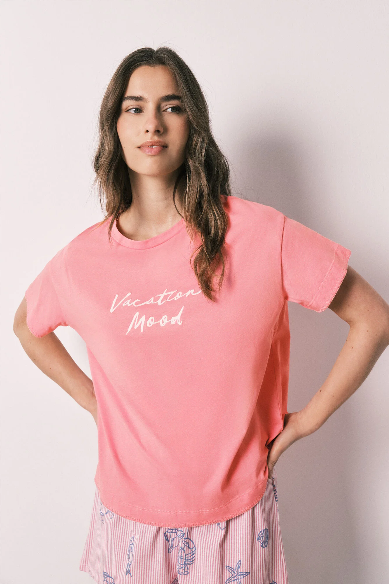 Pink cotton short pyjamas - Image 3