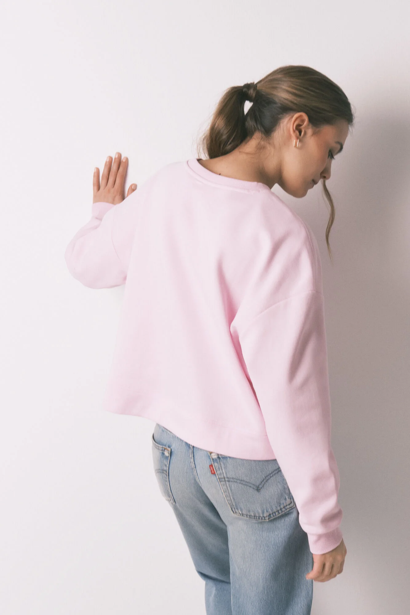 Pink cotton sweatshirt - Image 4