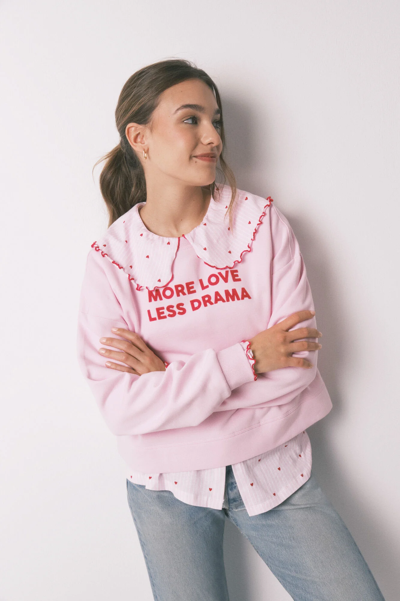 Pink cotton sweatshirt - Image 5