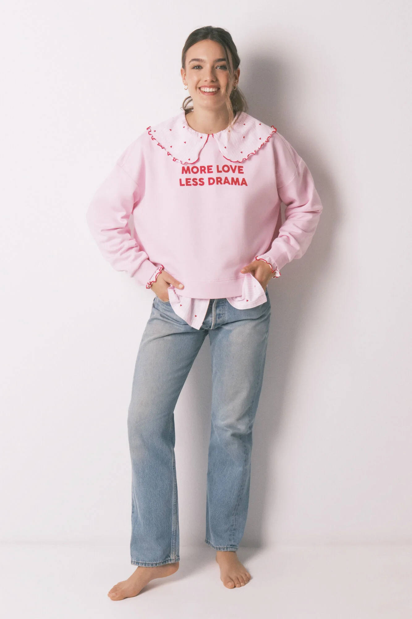 Pink cotton sweatshirt - Image 7