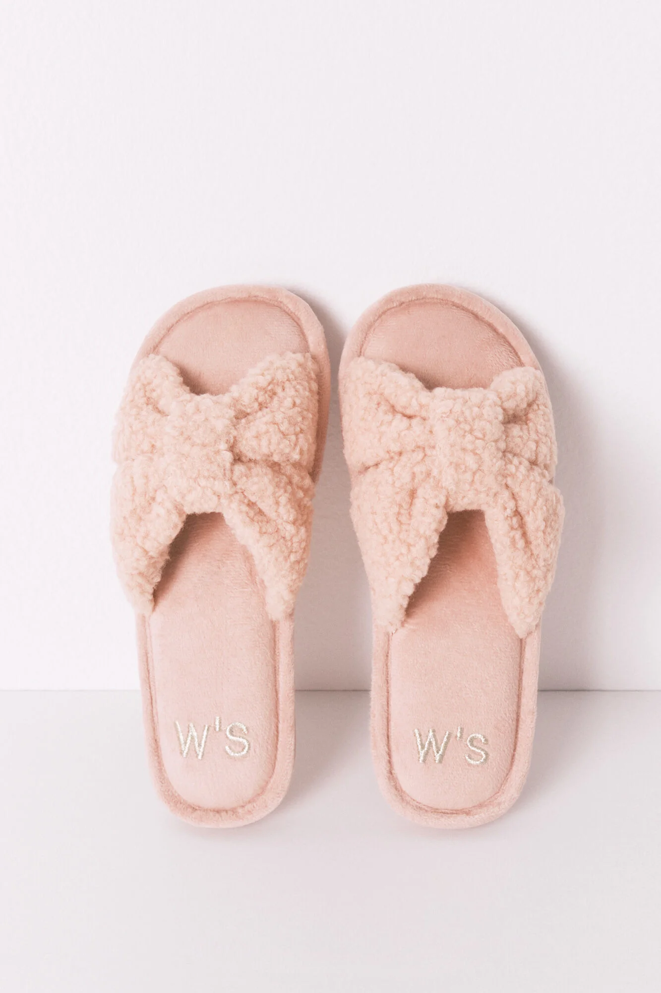 Pink faux shearling slipper - Image 2