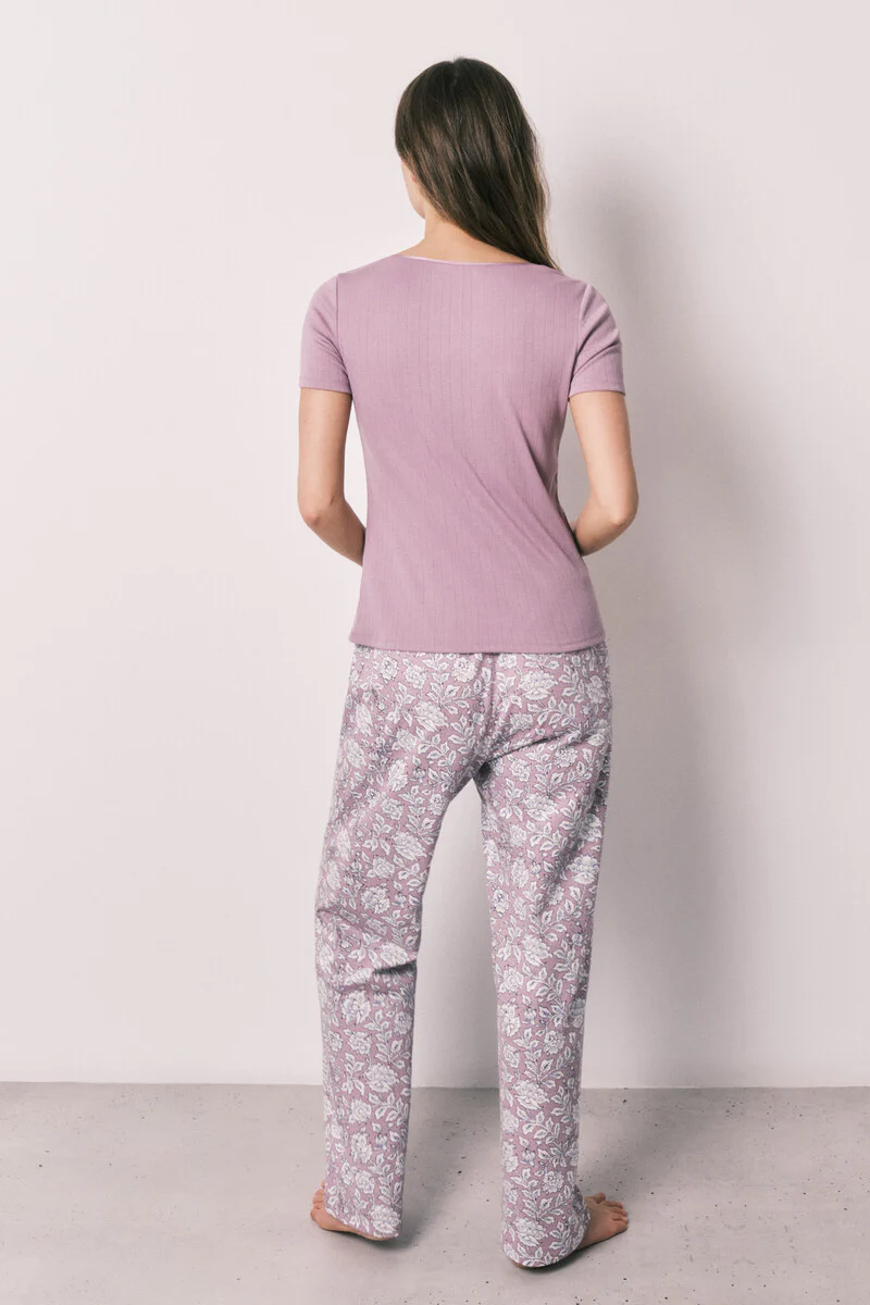 Pink floral print pyjamas - Image 5