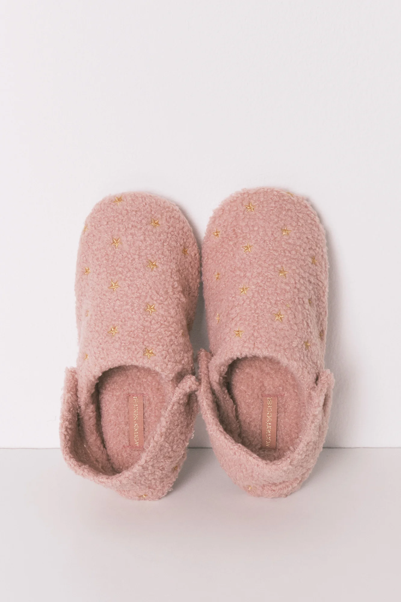 Pink glitter faux shearling slippers - Image 2