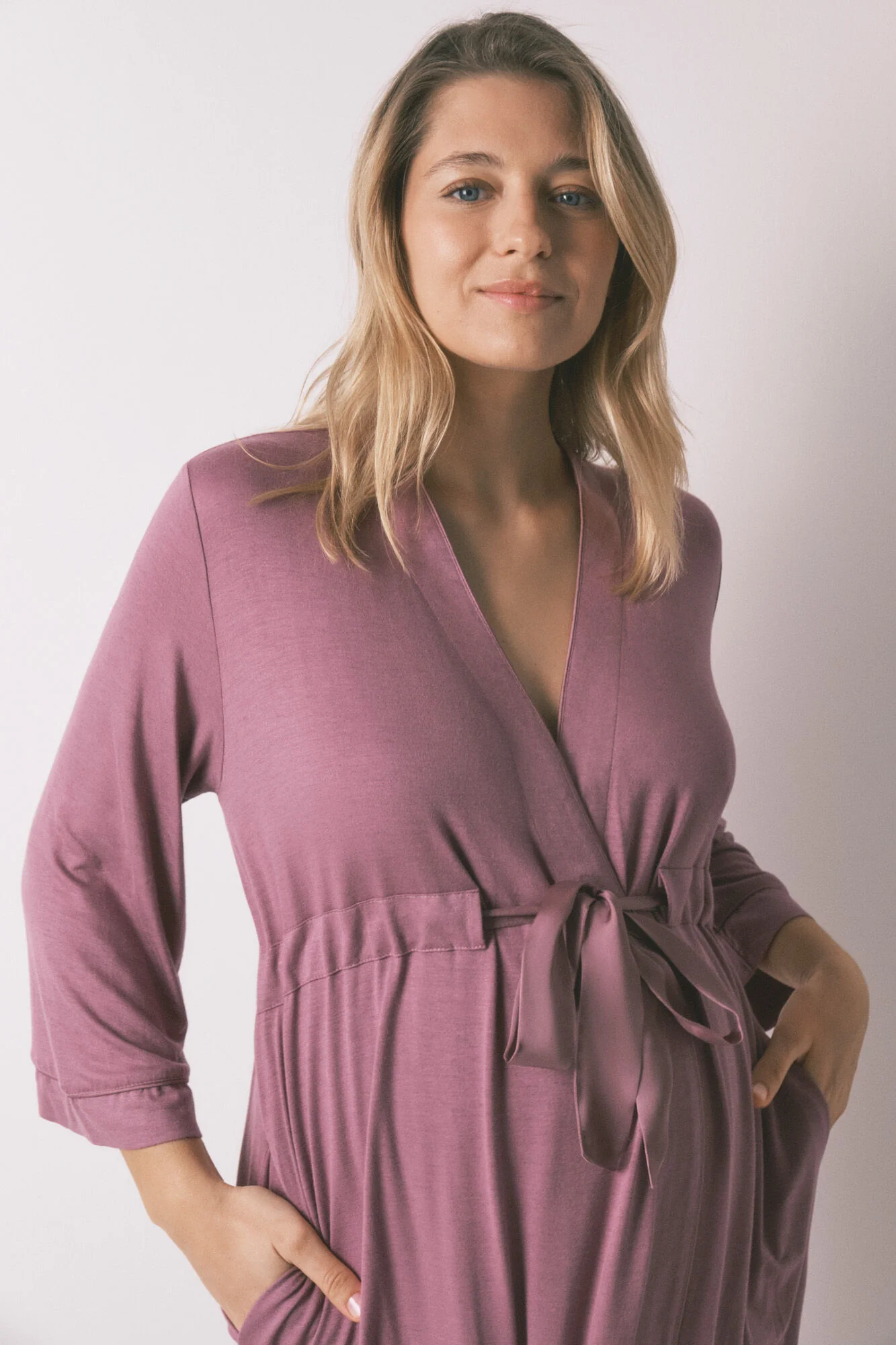 Pink maternity belted robe - Image 2