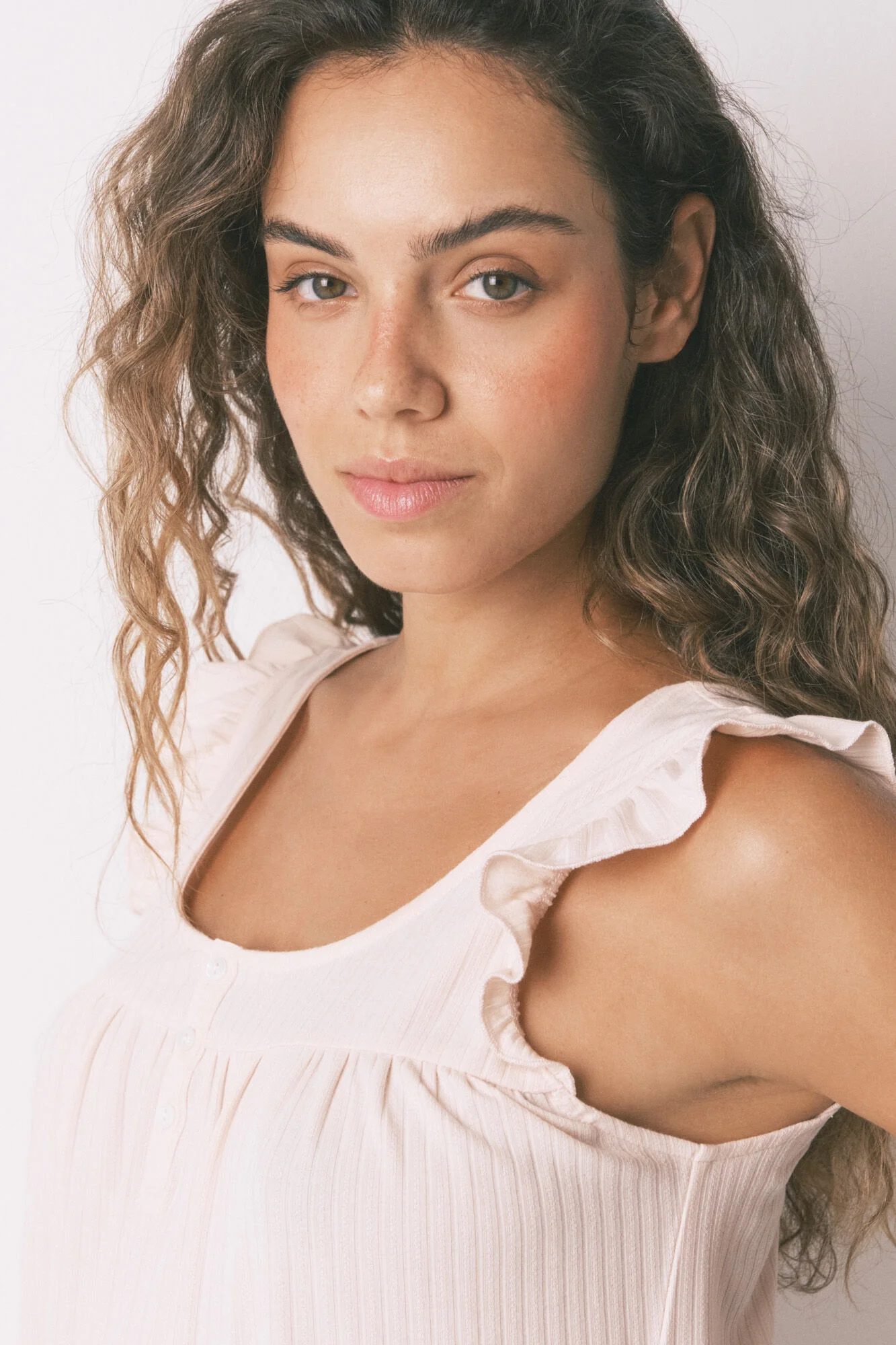 Pink ribbed short nightgown - Image 3