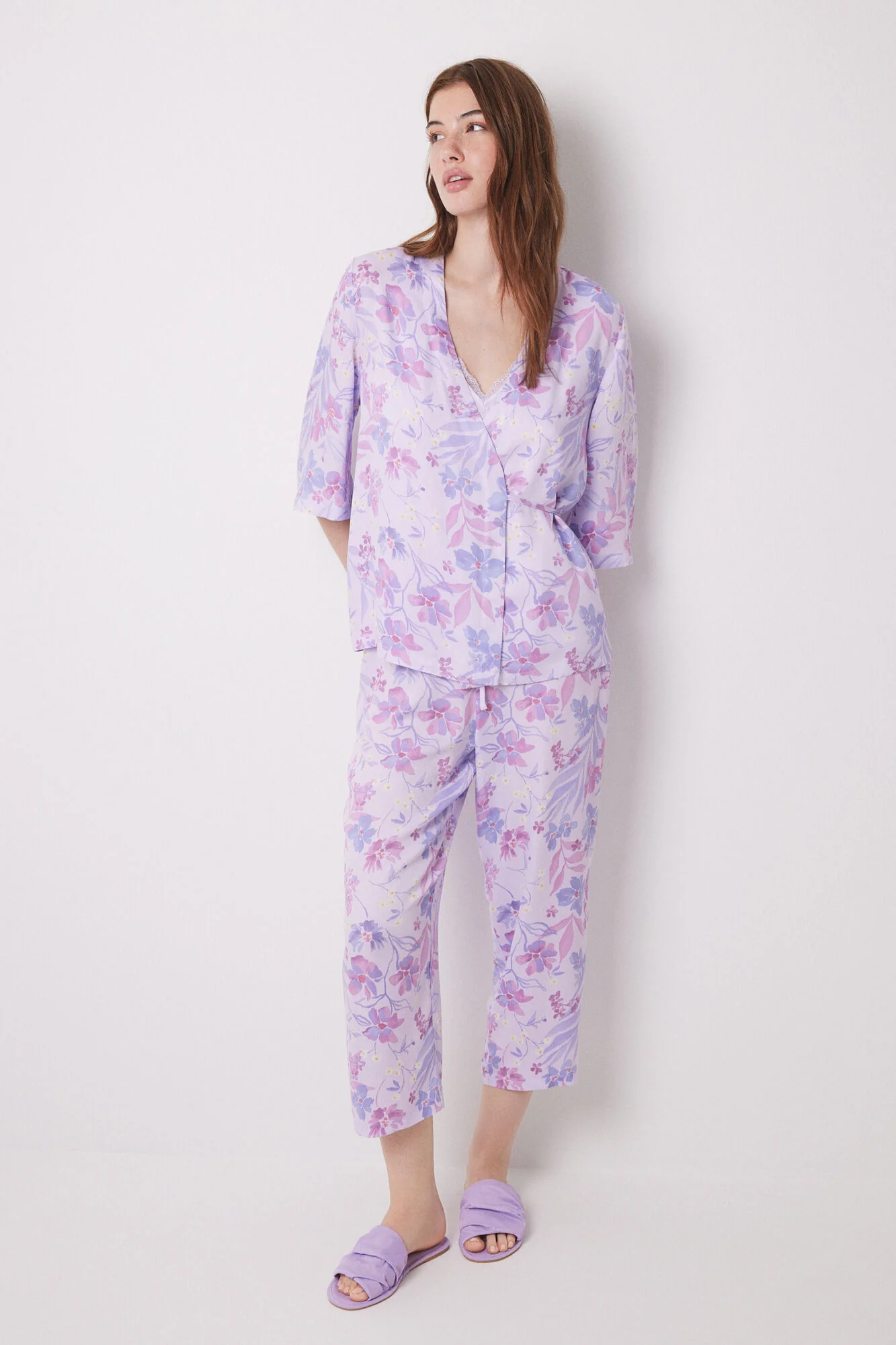 Lilac 3-piece pyjamas set