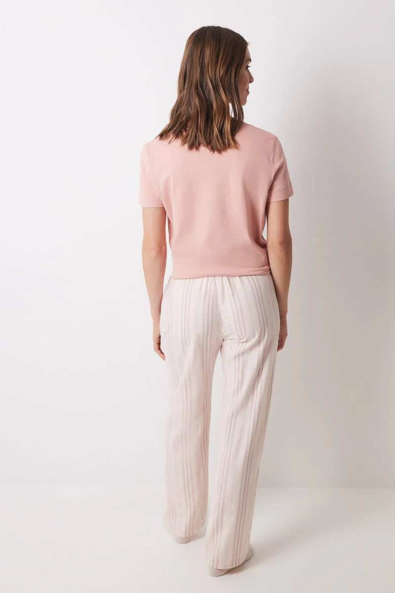 Long pink striped flannel trousers - Image 2