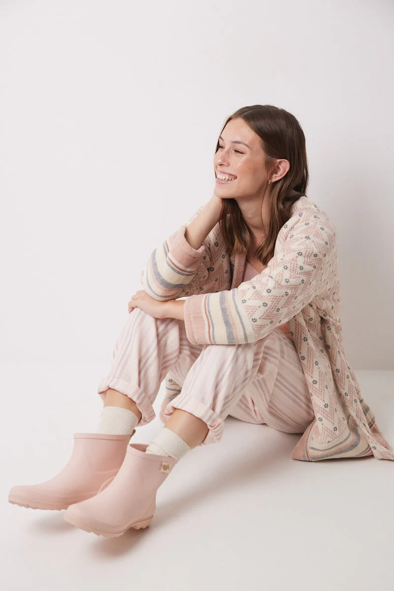 Long pink striped flannel trousers - Image 5