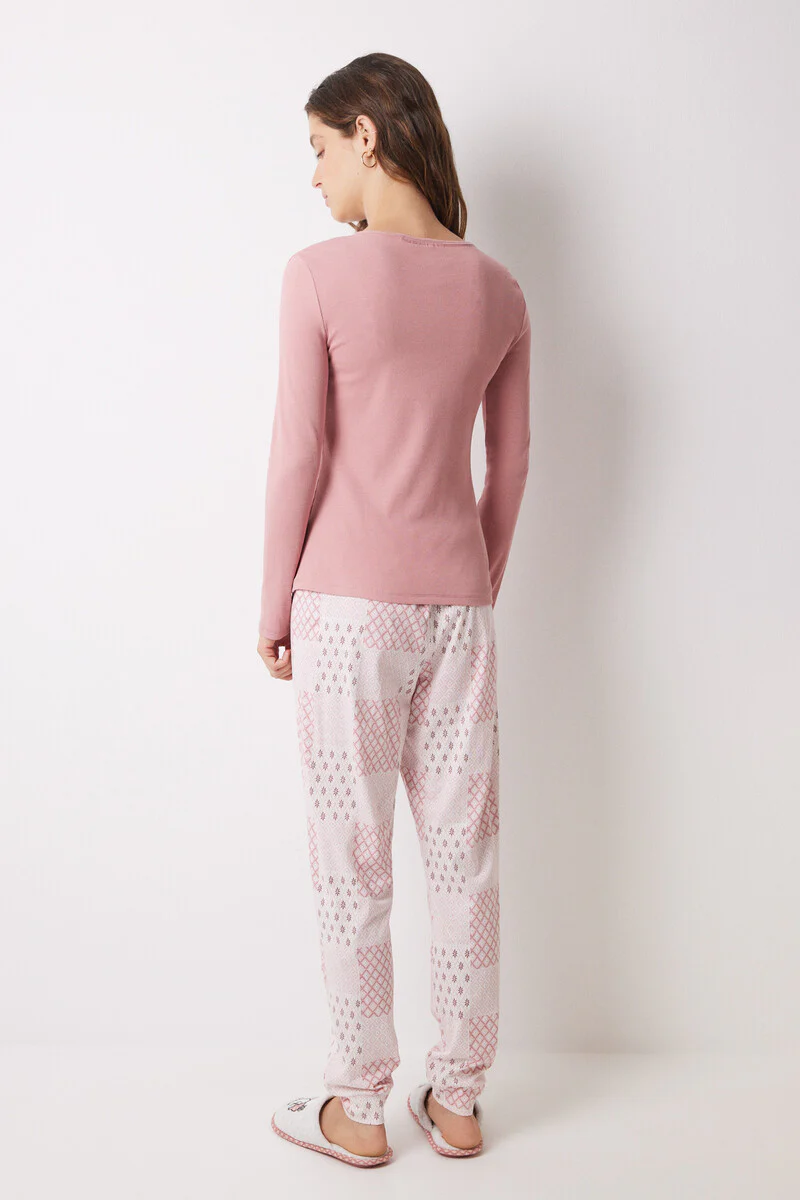 Pink Snoopy long cotton pajamas - Image 2