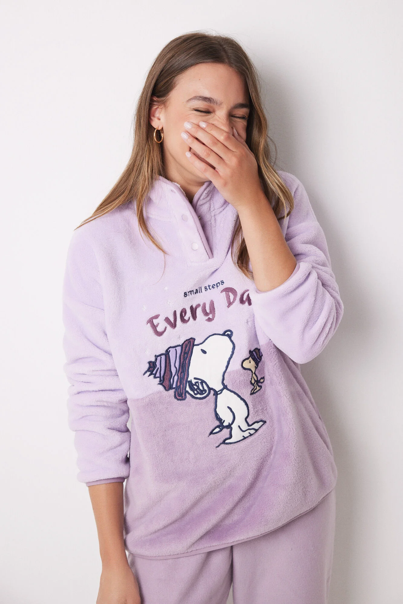 Long fleece Snoopy pyjamas - Image 4