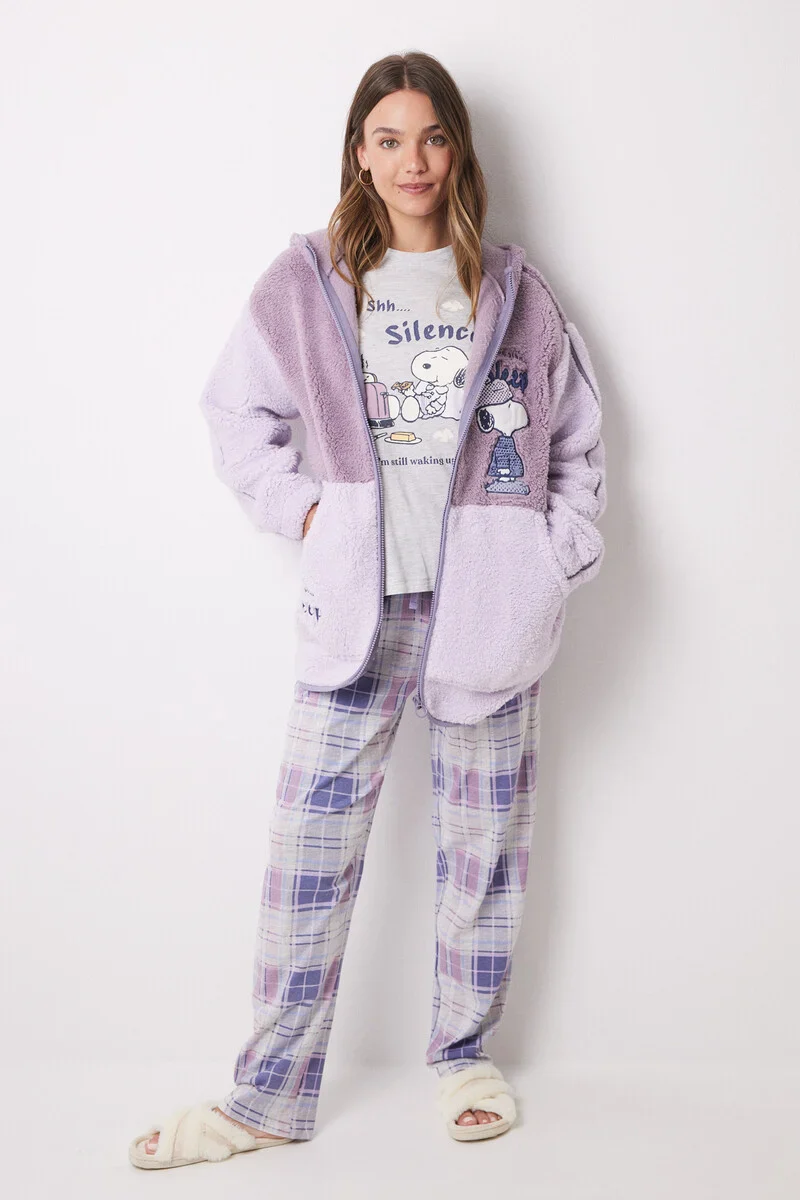 Short faux shearling Snoopy robe - Image 5