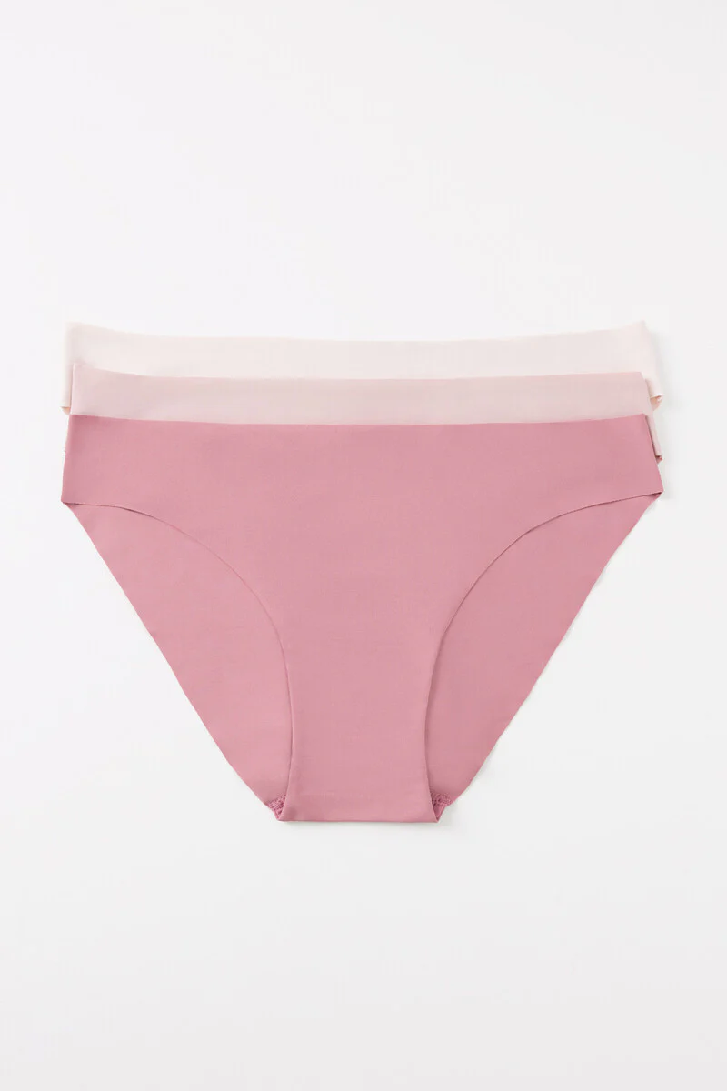 Pack of 3 classic pink microfibre panties - Image 2