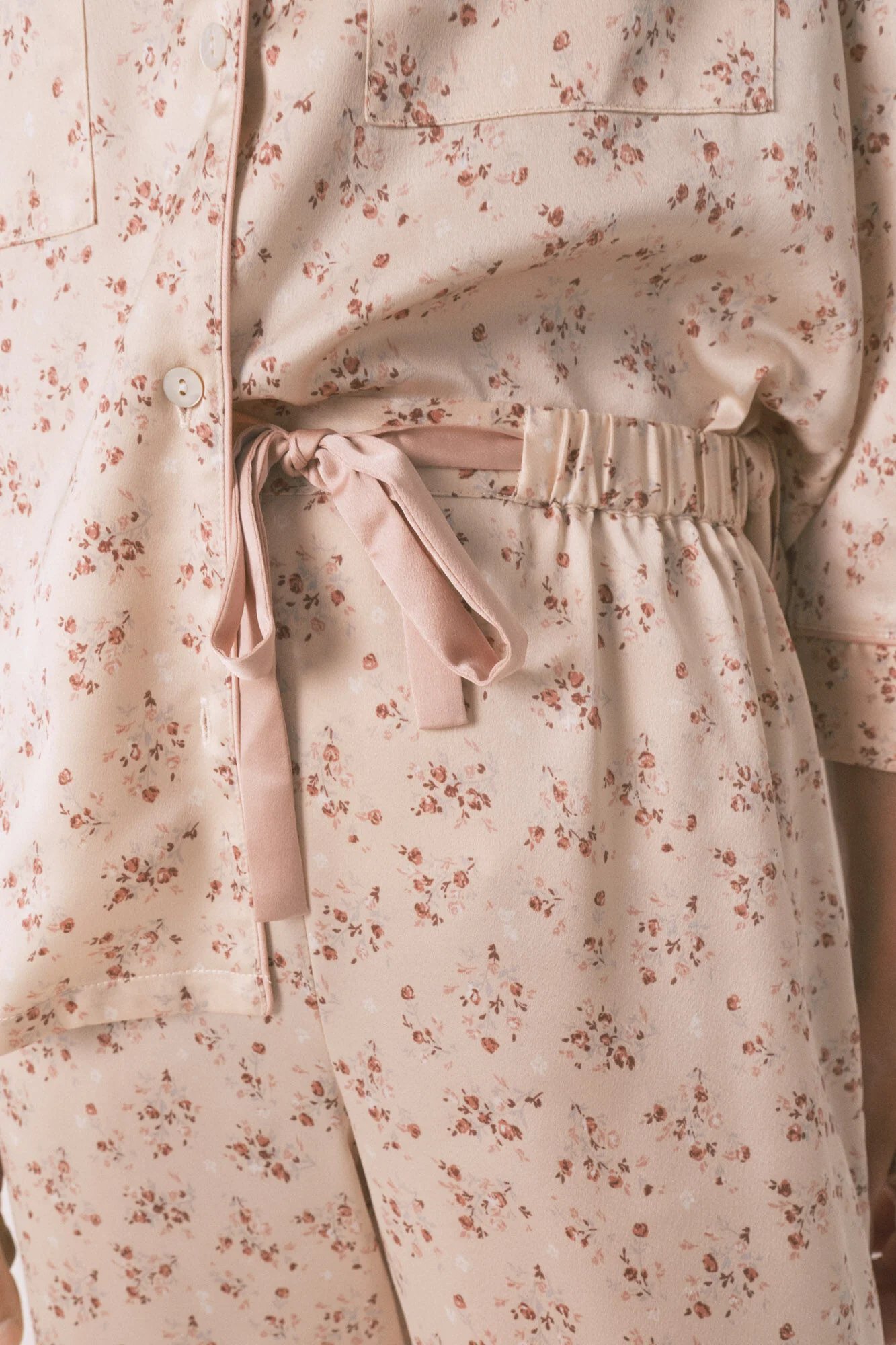 Pink satin long pajama shirt - Image 3
