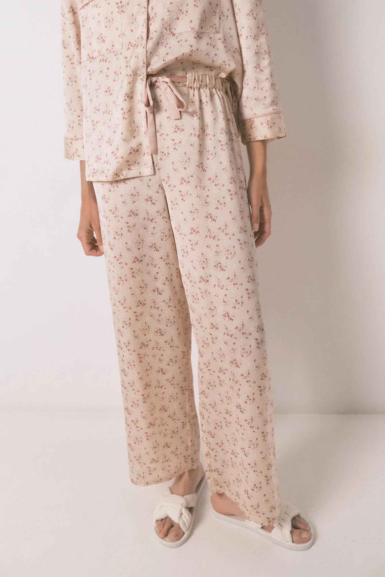 Pink satin long pajama shirt - Image 4