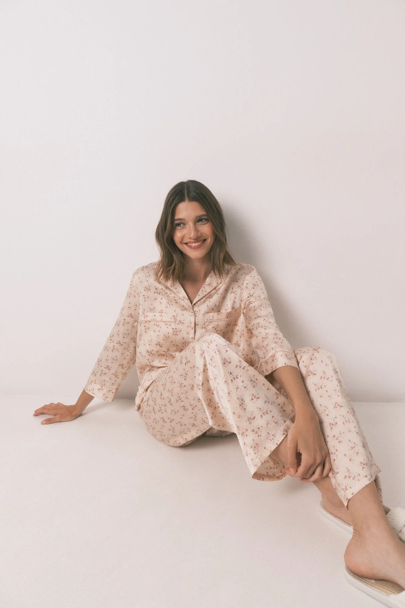 Pink satin long pajama shirt - Image 5