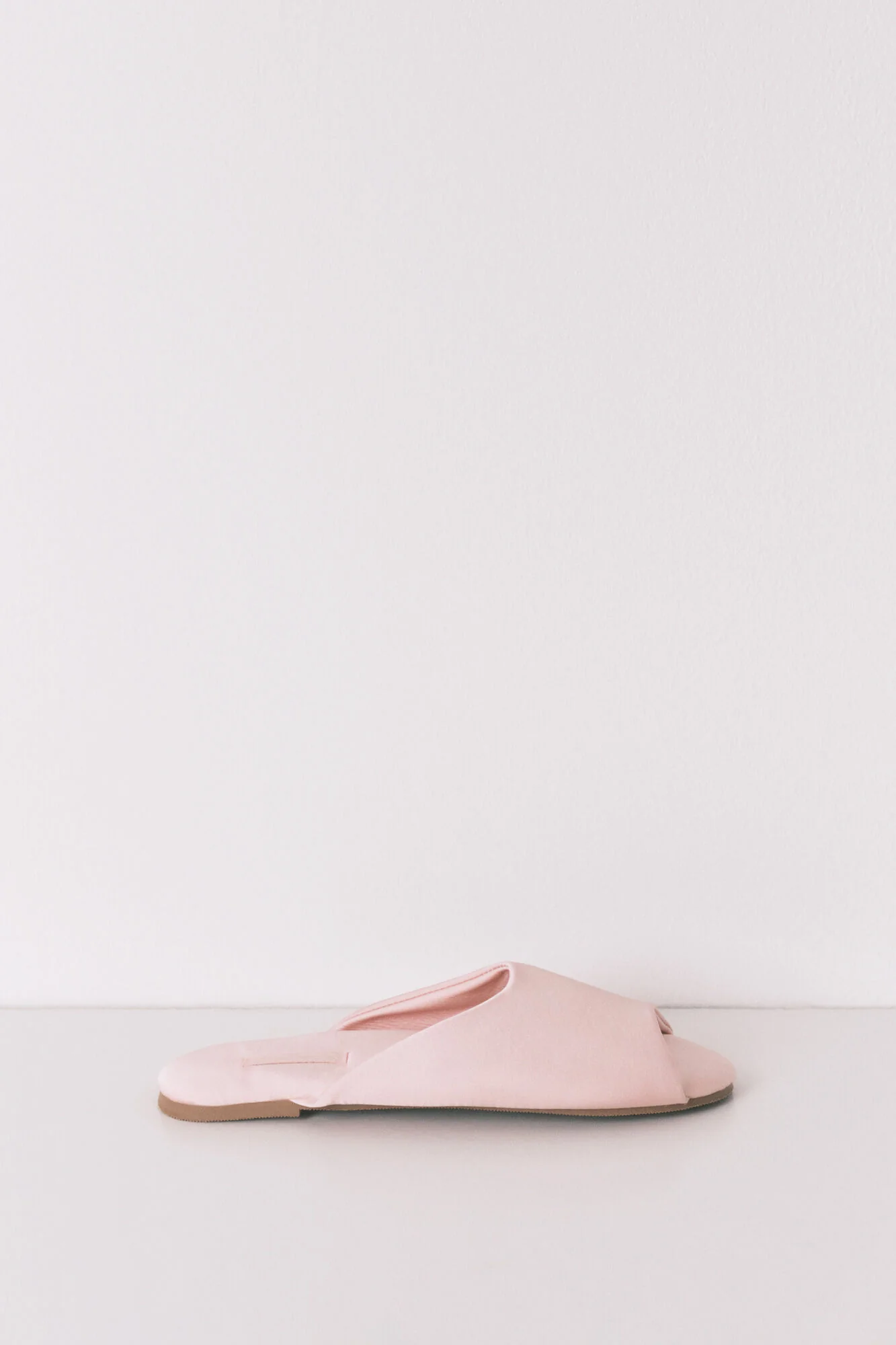 Pink satin slippers