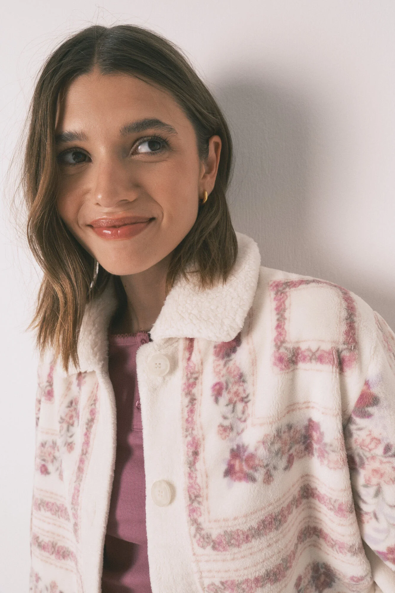 Pink short fleece robe - Image 4