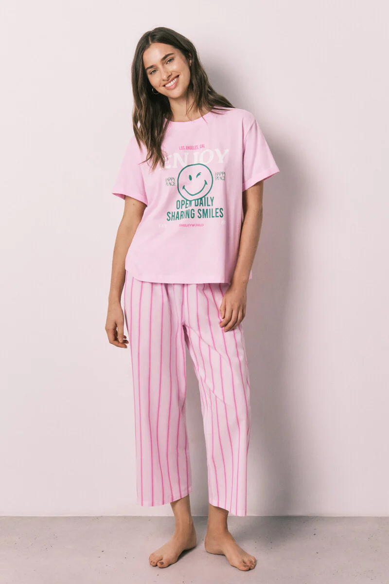 Pink striped long pyjamas SmileyWorld® - Image 3