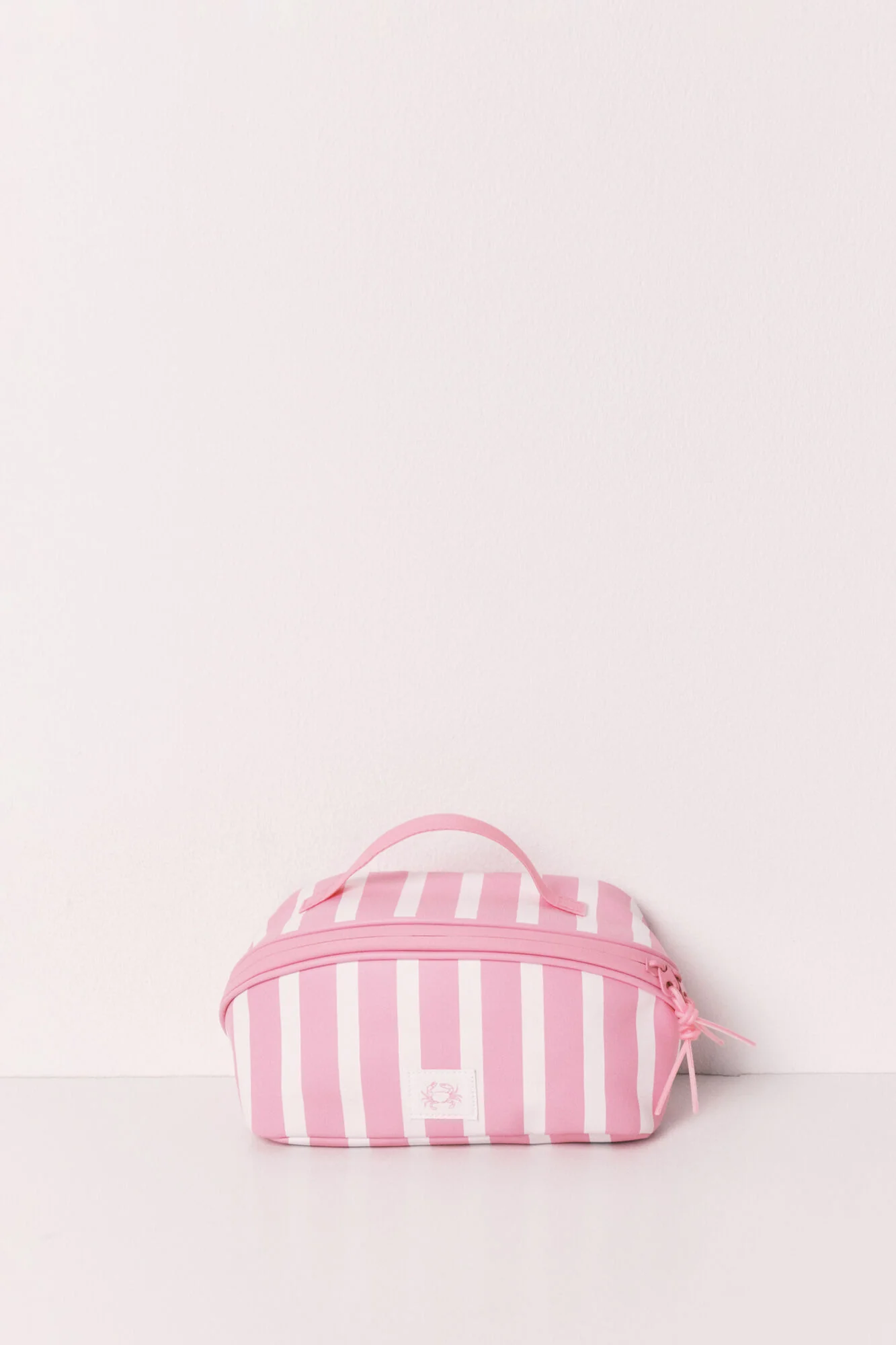 Pink striped medium vanity case