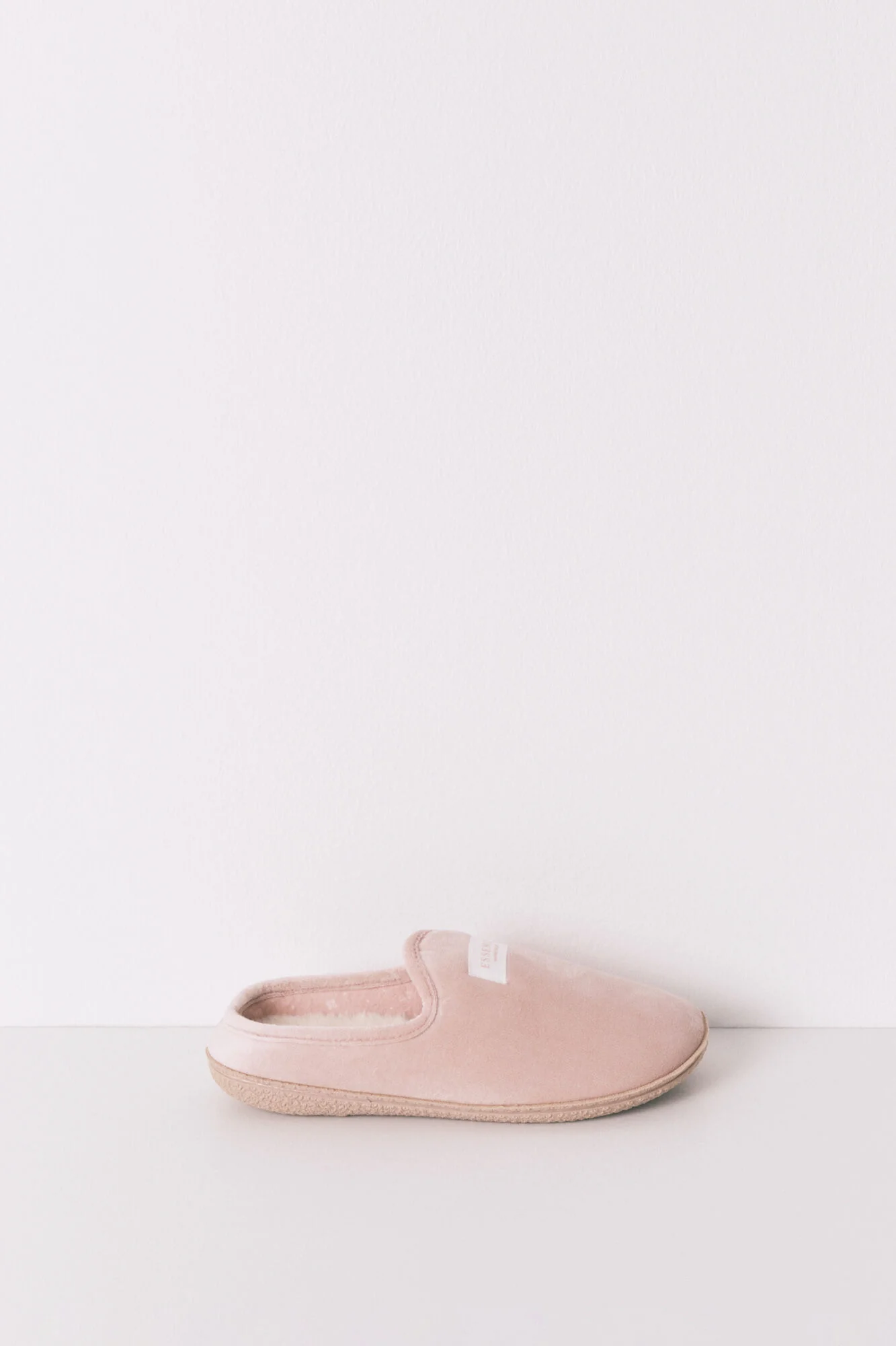 Pink velour slippers