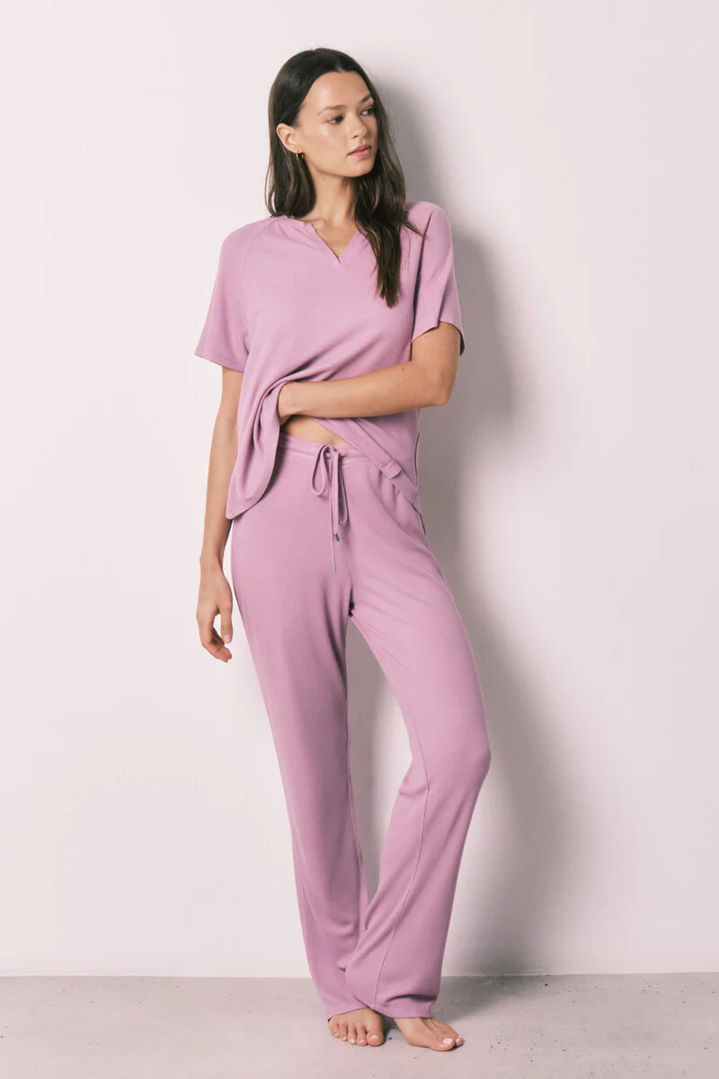Pink waffle texture Capri pajamas - Image 3