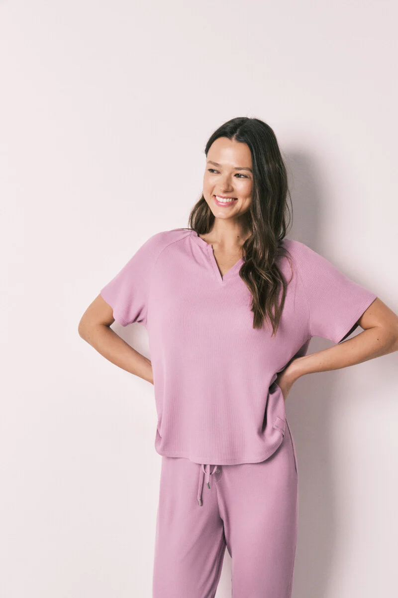Pink waffle texture Capri pajamas - Image 4
