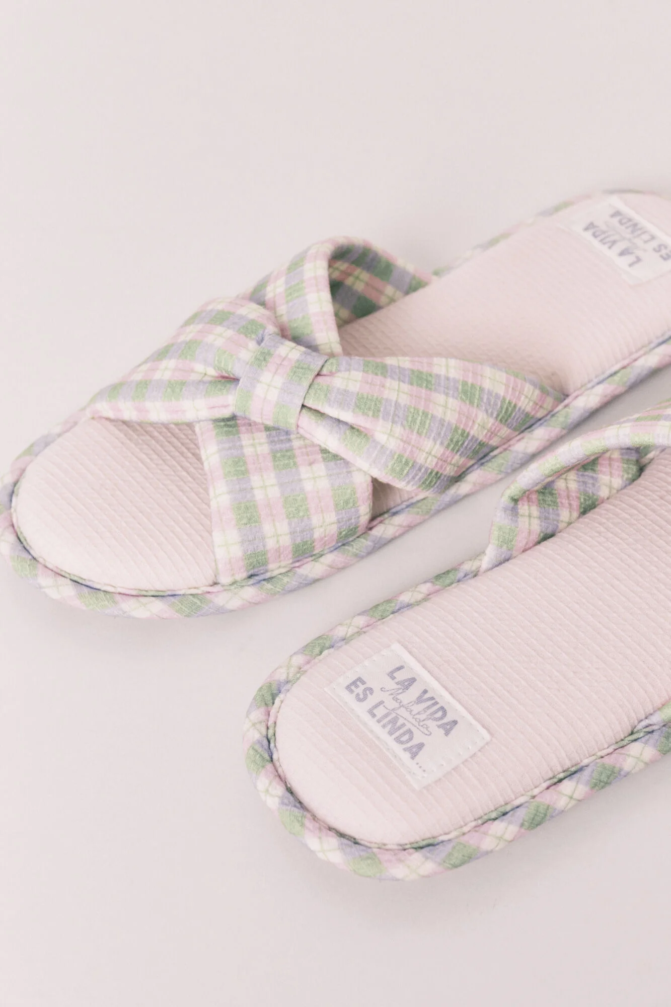 Plaid knot slippers - Image 2