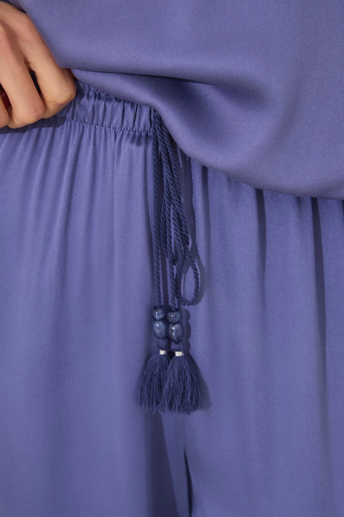 Plain blue satin pyjamas - Image 5