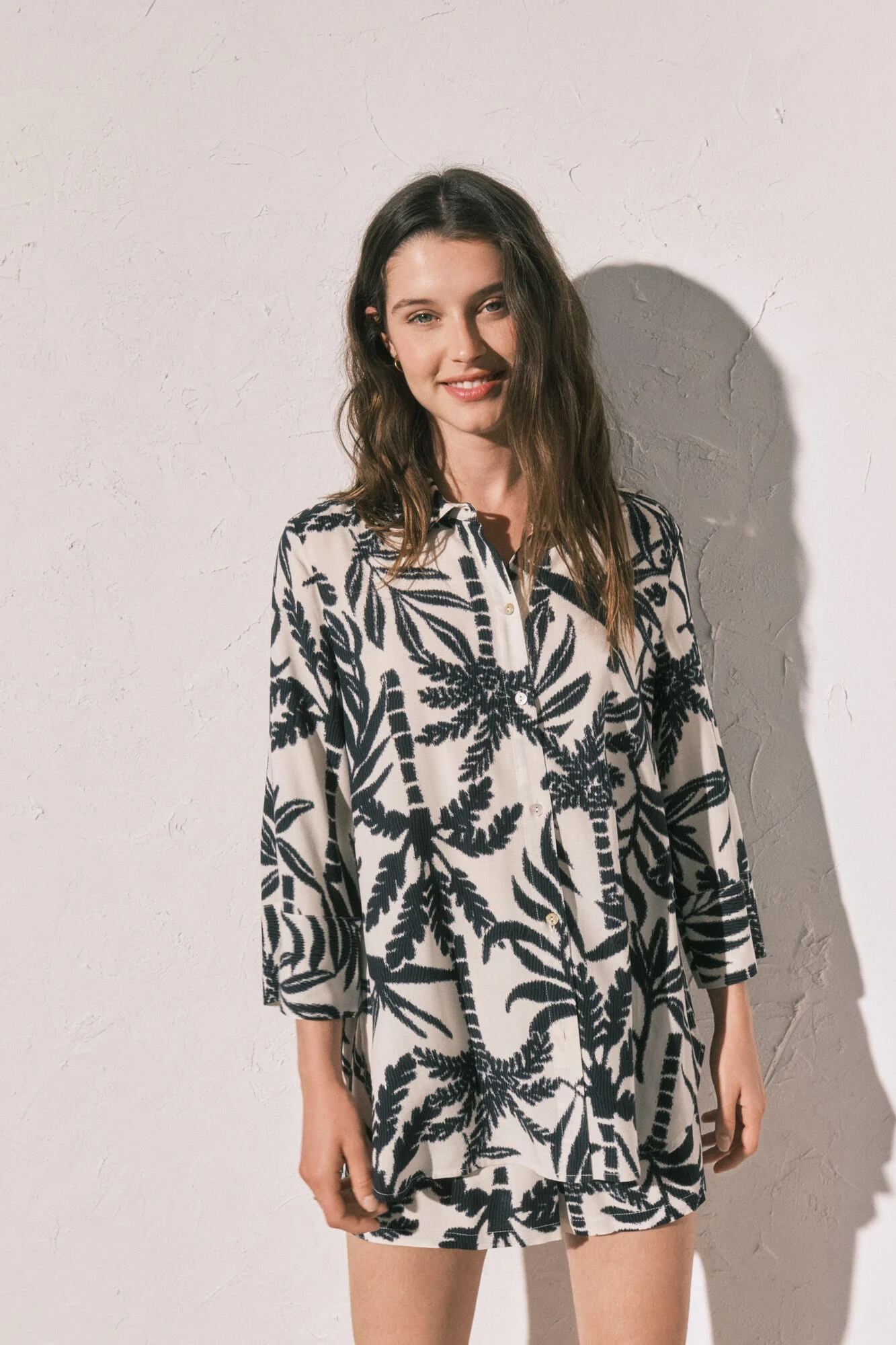 Printed shirt and short set
