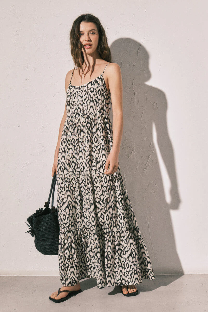 Printed strap long dress - Image 2