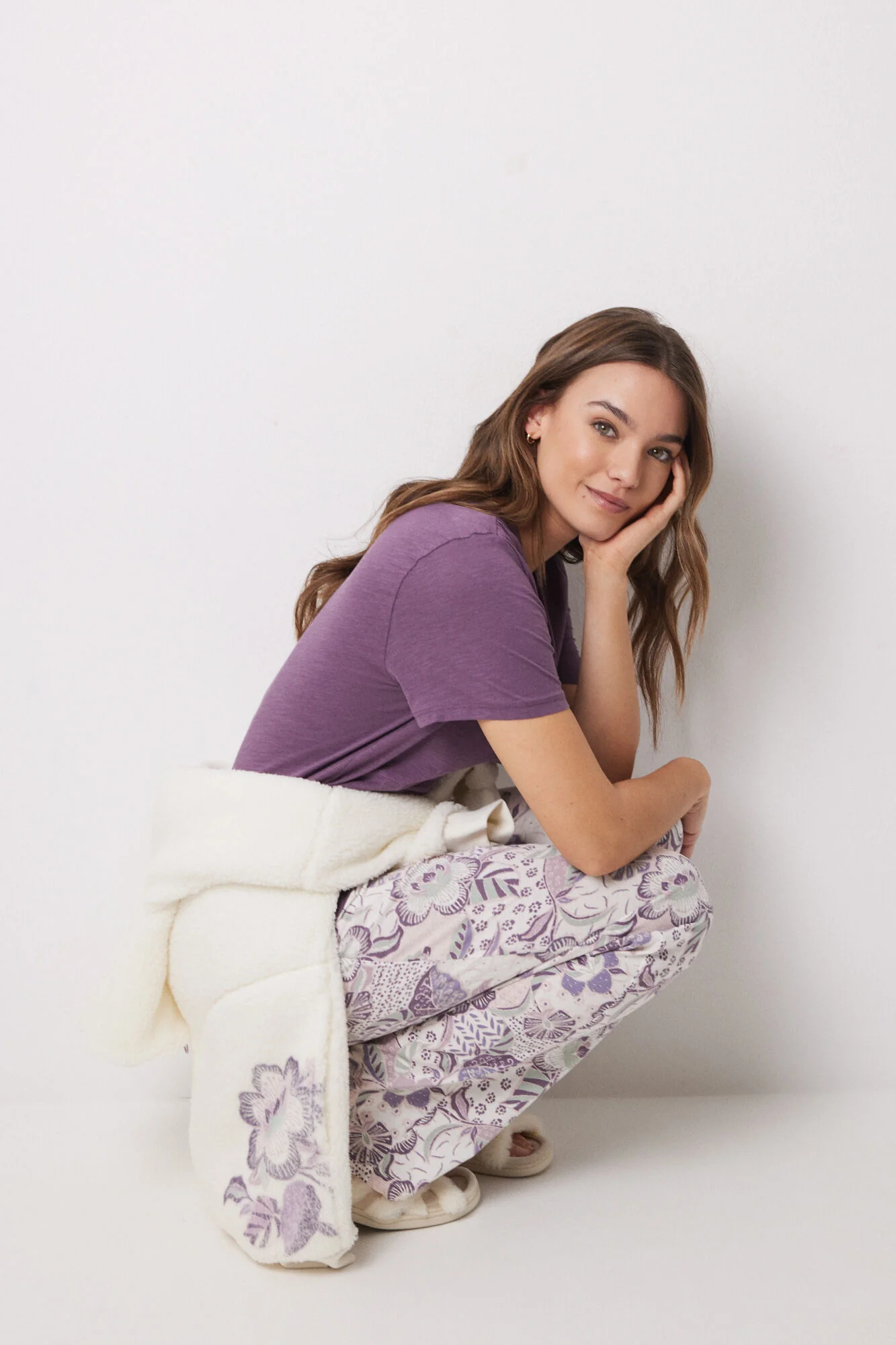Purple 100% cotton short sleeve shirt - Image 4