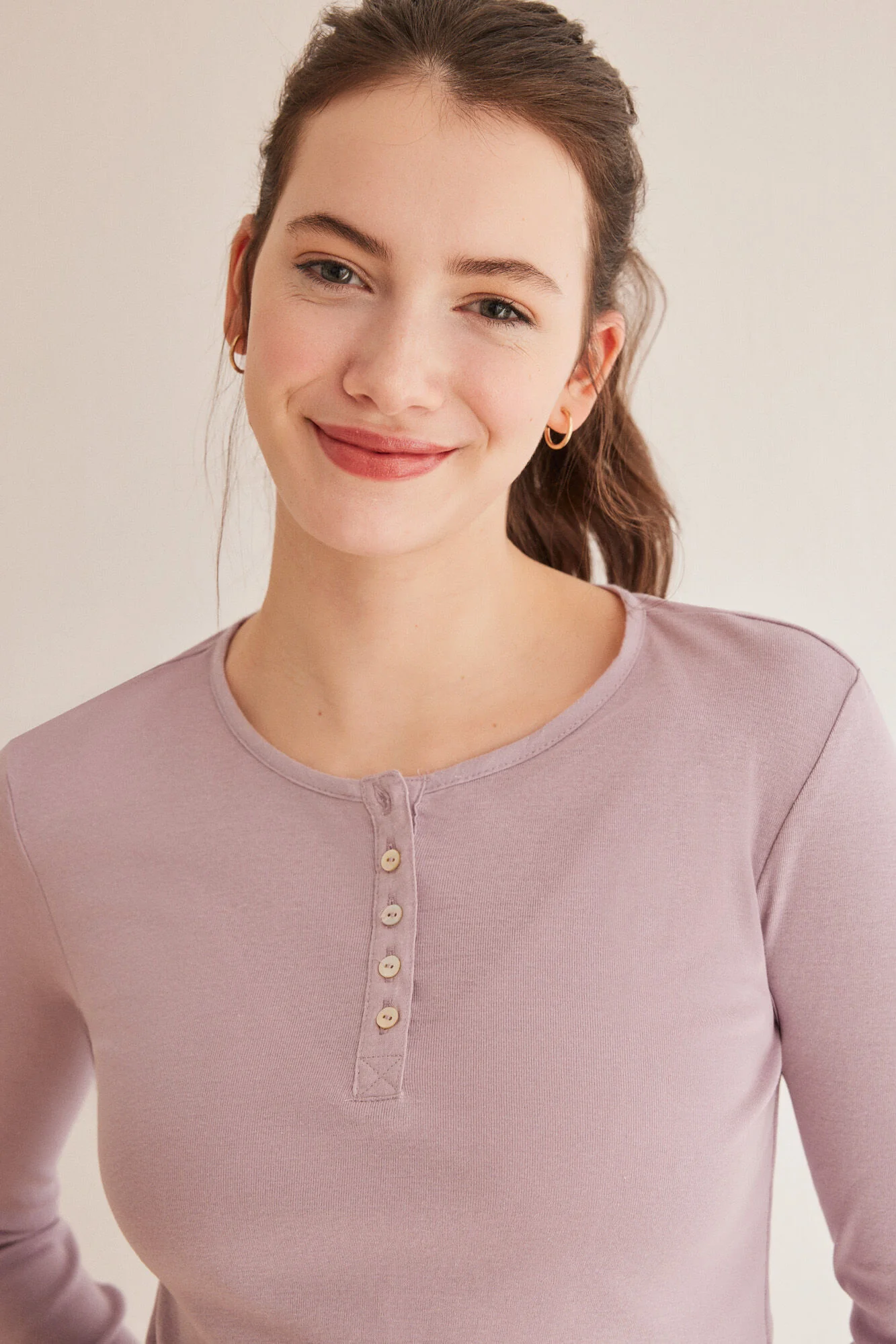 Purple/Lilac 100% cotton long-sleeved top