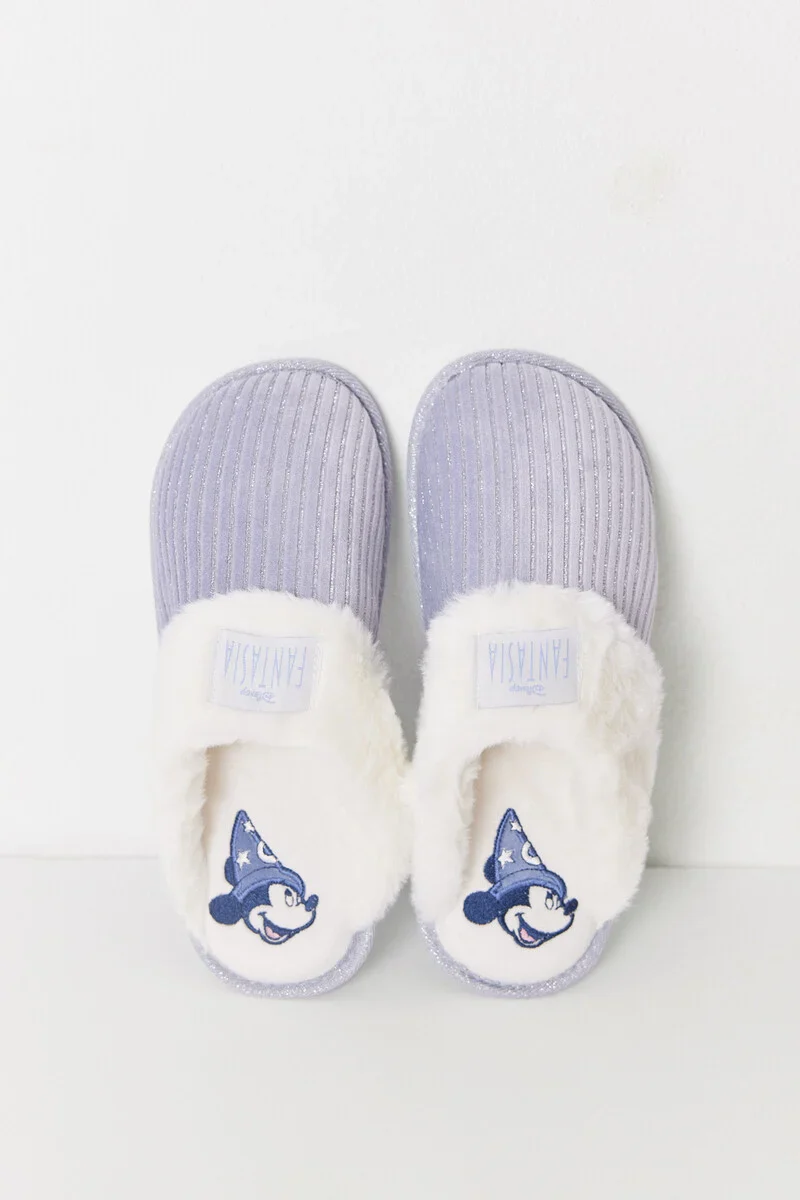 Snoopy lurex fur slippers