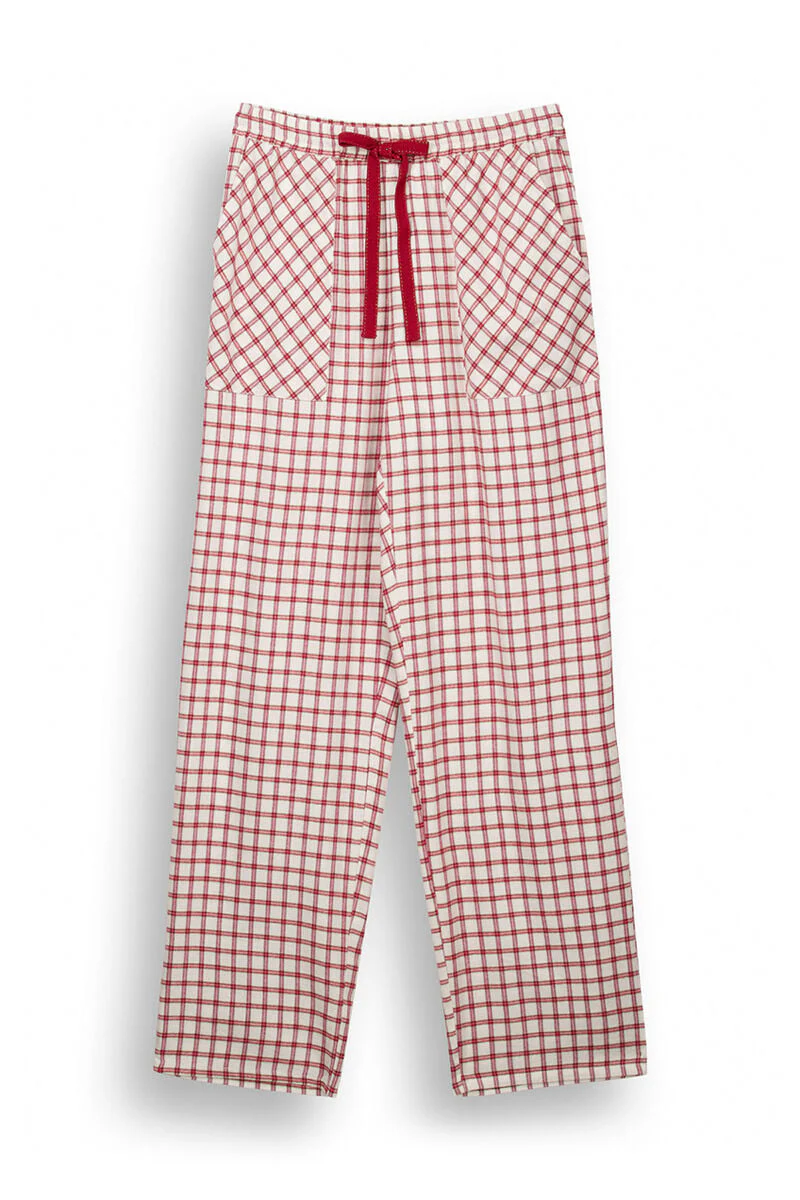Red checked cotton pyjama bottoms - Image 3