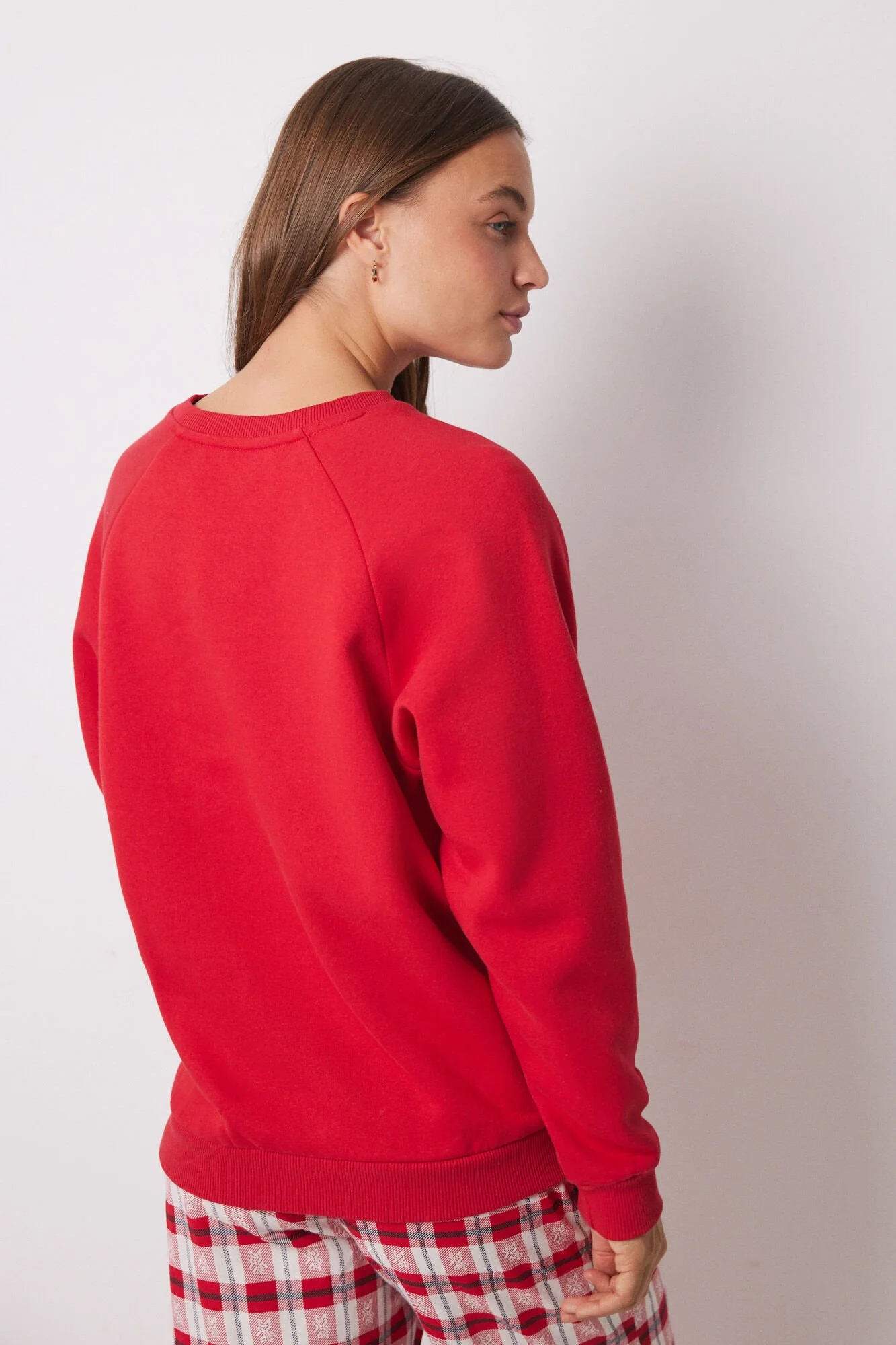 Red cotton fleece sweatshirt - Image 3