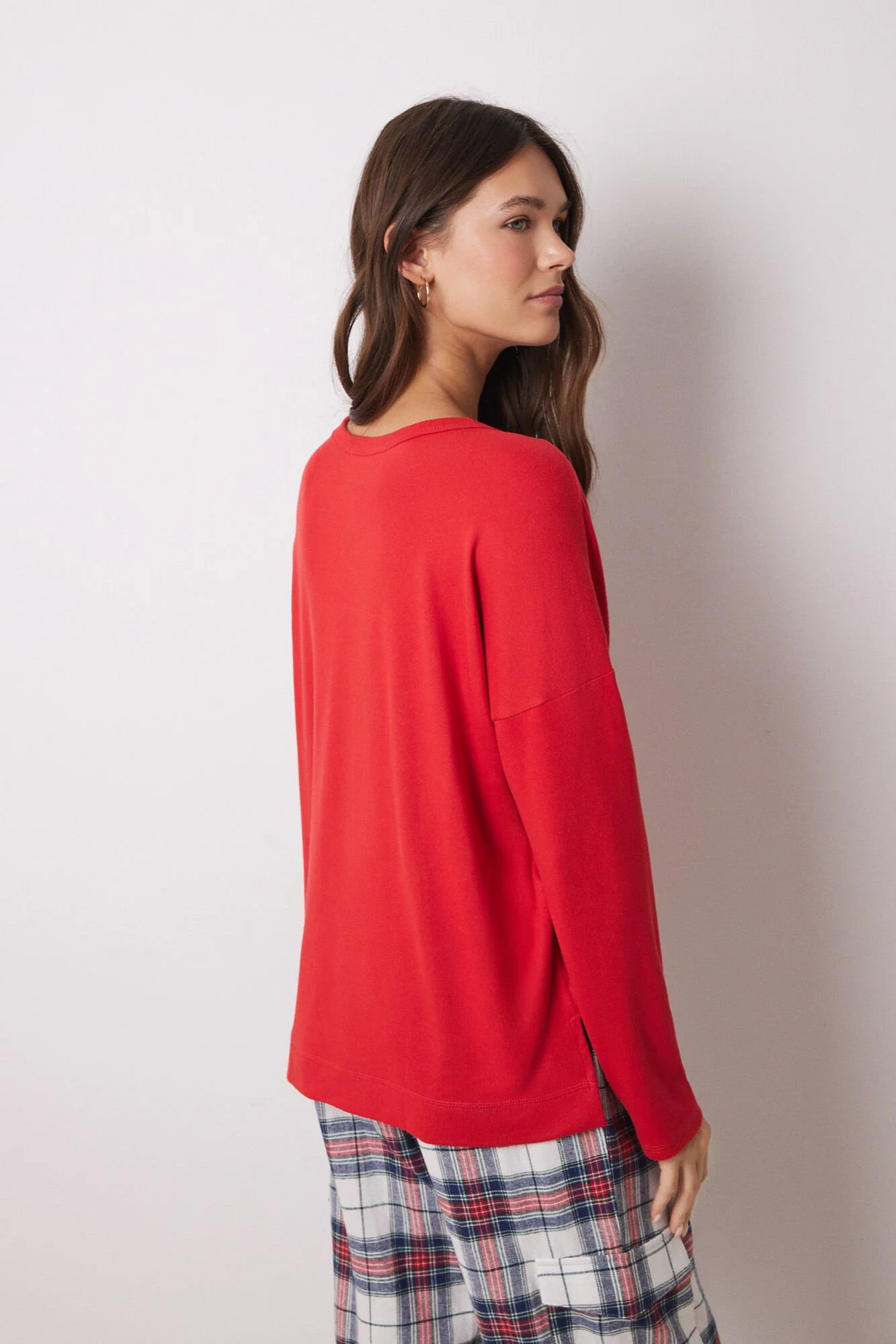 Red velvet long sleeve shirt - Image 3