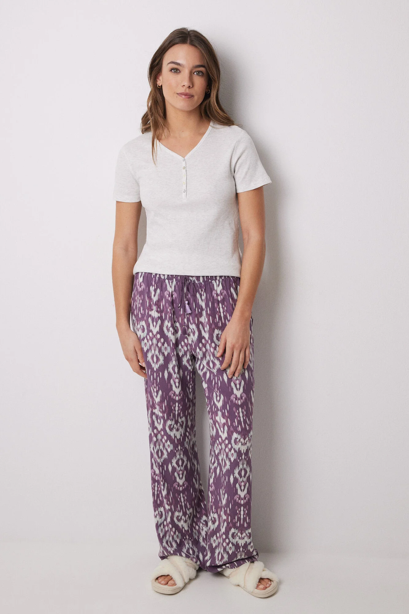 Ribbed grey short-sleeved T-shirt - Image 4