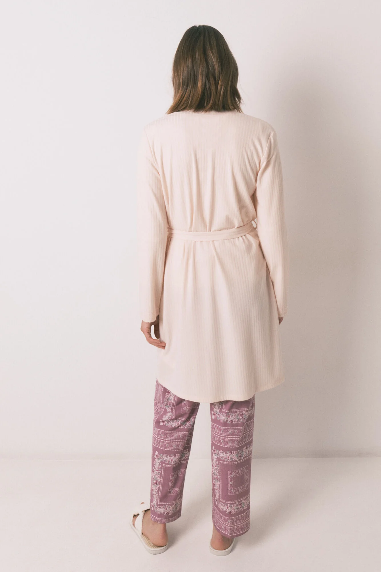 Robe pink ribbed robe - Image 4