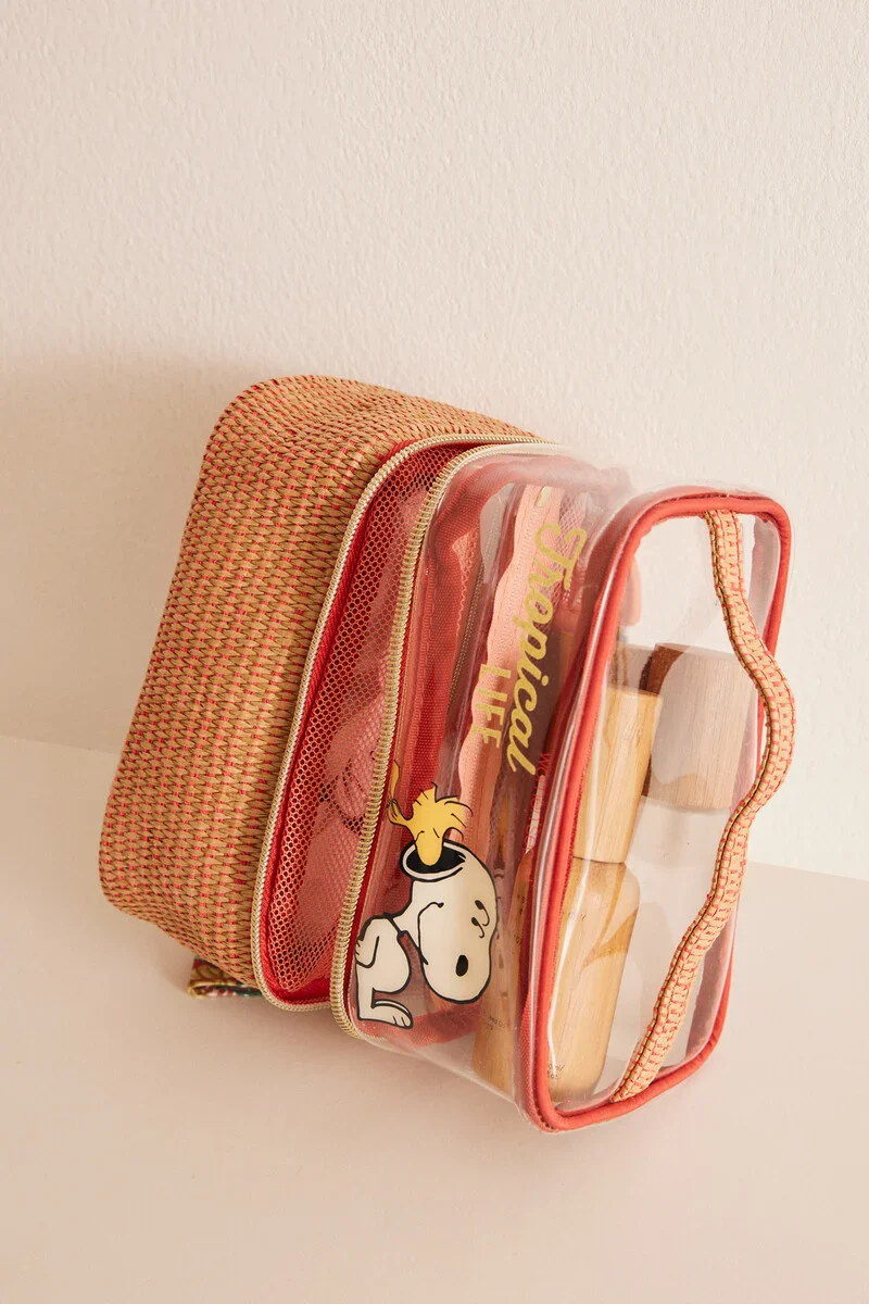 Large raffia Snoopy vanity case - Image 4